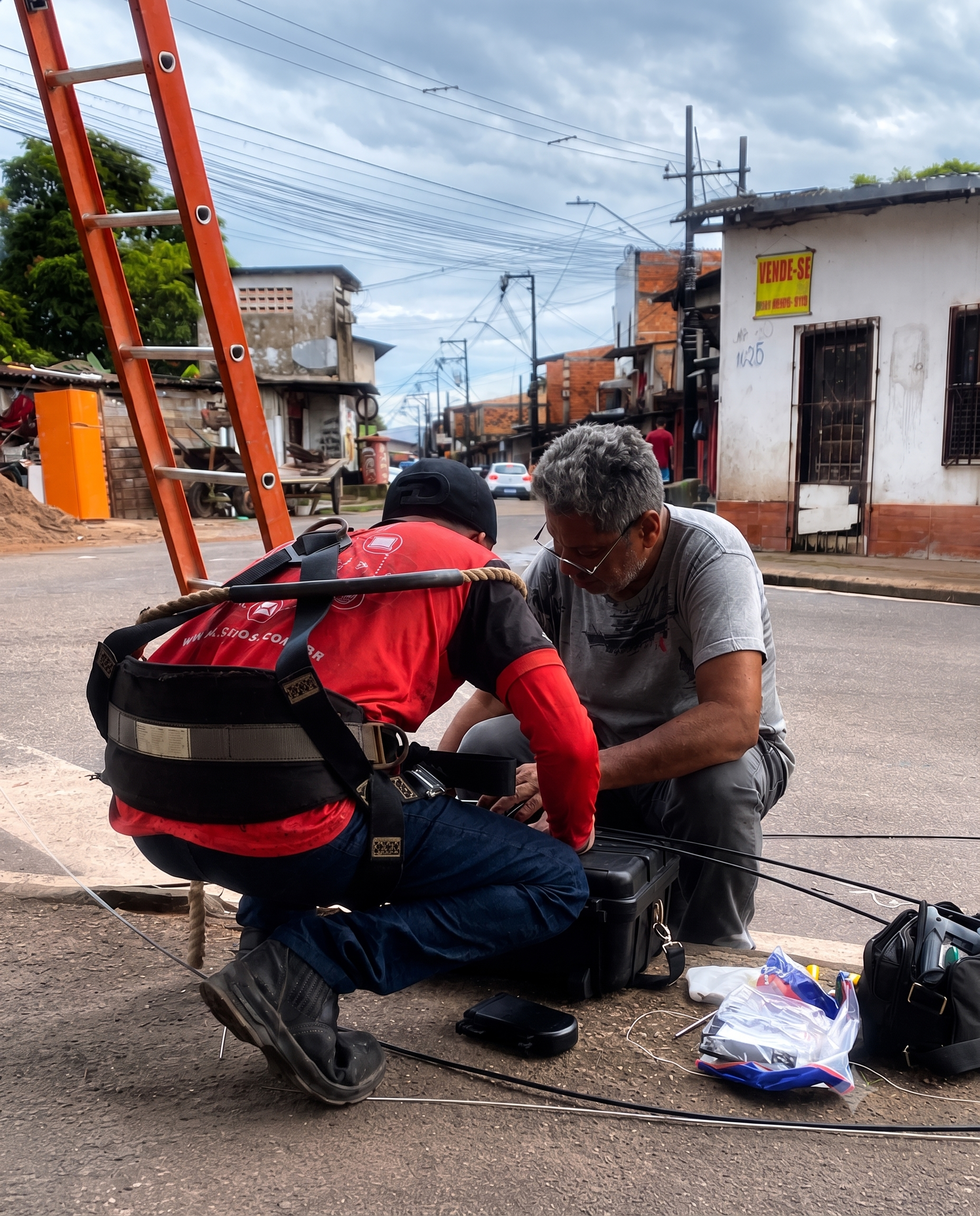 Técnico da Deepon Telecom em atendimento de campo