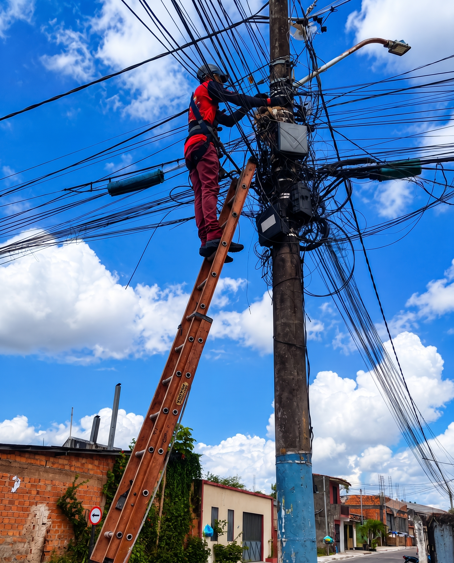 Técnico da Deepon Telecom em atendimento de campo